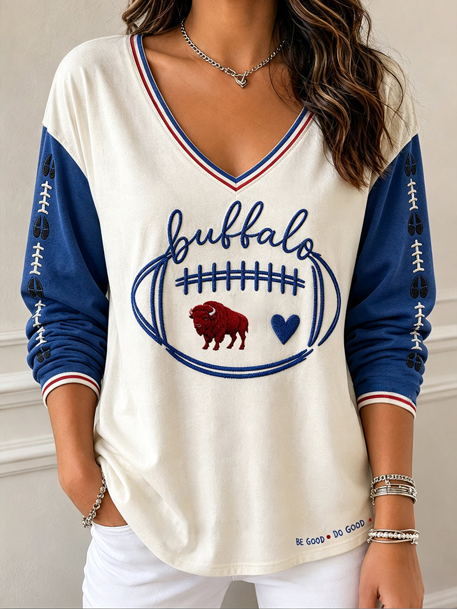 Women's Football Lover Bulls Be Good Art Printed T-shirt gracestitchs