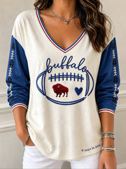 Women's Football Lover Bulls Be Good Art Printed T-shirt gracestitchs