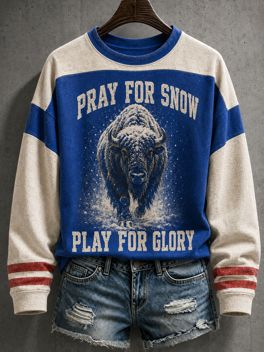 Women's Football Bulls Bills Lover Go Good Printed Sweatshirt gracestitchs