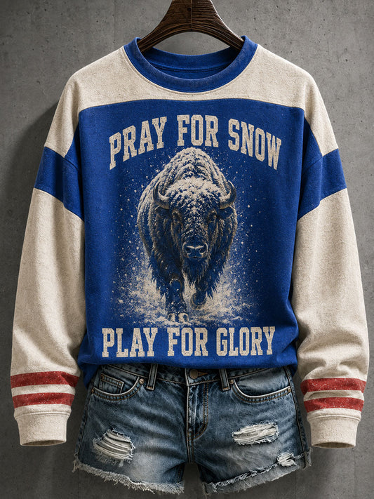Women's Football Bulls Bills Lover Go Good Printed Sweatshirt gracestitchs