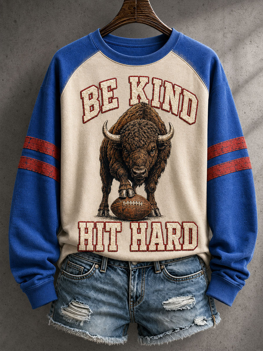 Women's Football Bulls Bills Lover Go Good Printed Sweatshirt gracestitchs
