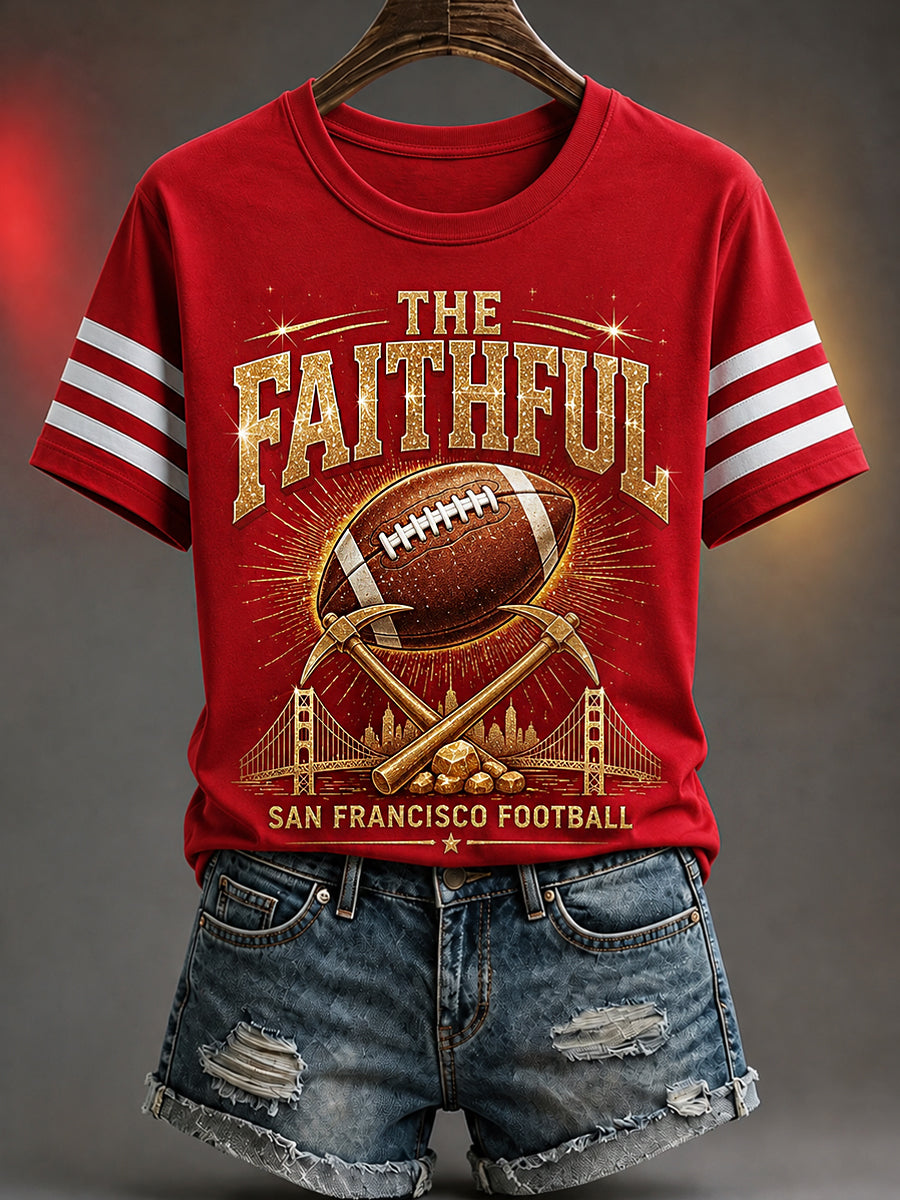 Women's Football Gameday Gift For Football Fans Casual Tee gracestitchs