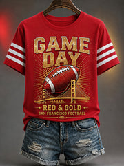 Women's Football Gameday Gift For Football Fans Casual Tee gracestitchs