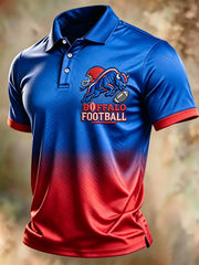 Men's Football Lover Buffalo Print Polo gracestitchs