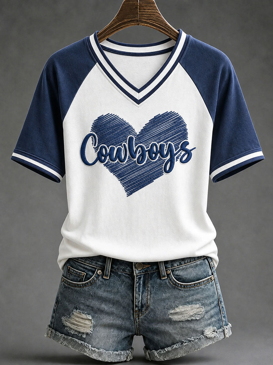 Women's Game Day Football Casual T-Shirt gracestitchs