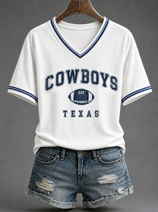 Women's Game Day Football Casual T-Shirt gracestitchs