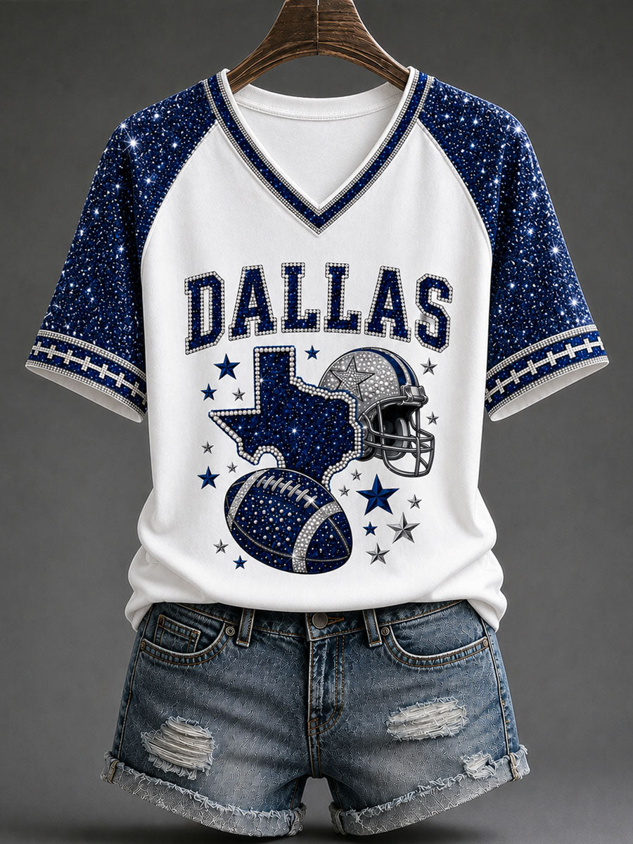 Women's Game Day Football Casual T-Shirt gracestitchs