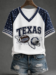 Women's Game Day Football Casual T-Shirt gracestitchs