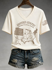Women's United States Without Illegal Aliens V-Neck Tee gracestitchs