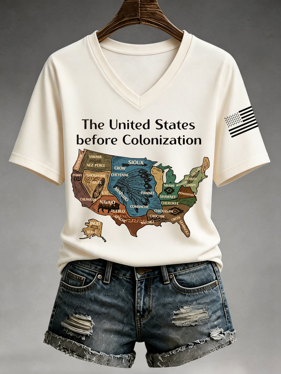 Women's United States Without Illegal Aliens V-Neck Tee gracestitchs