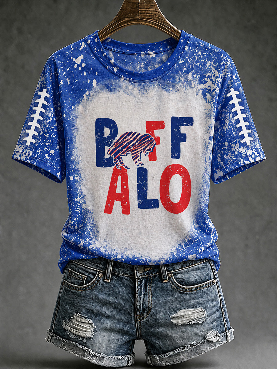 Women's Football Lover Buffalo Print Tee gracestitchs