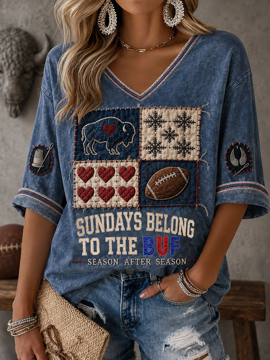 Women's Football Lover Bulls BUF Art Printed T-shirt gracestitchs