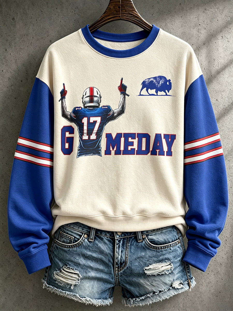 Women's Football Lover Bulls BUF Art Printed Sweatshirt gracestitchs