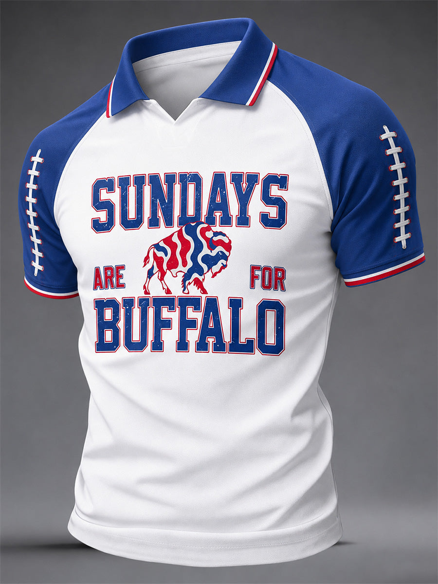 Men's Football Lover Buffalo Print Tee gracestitchs