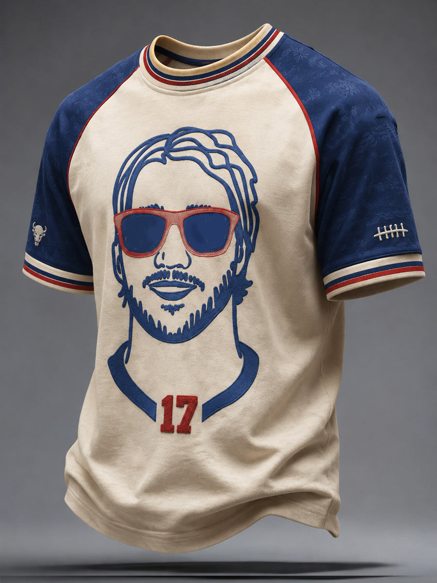 Men's Football Lover Bulls BUF Art Printed T-shirt gracestitchs