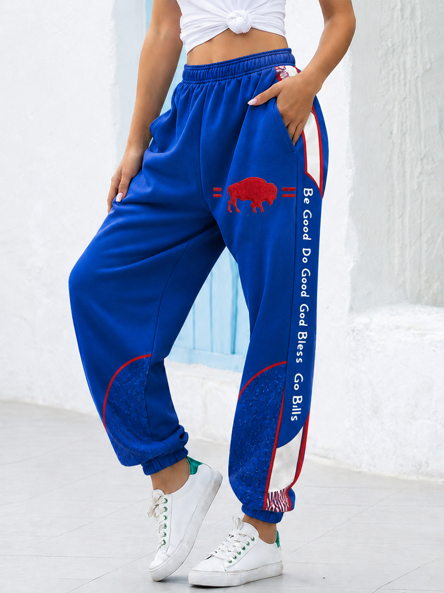 Women's Football Lover Bulls BUF Art Printed Sweatpants gracestitchs