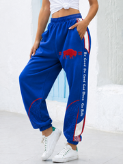 Women's Football Lover Bulls BUF Art Printed Sweatpants gracestitchs