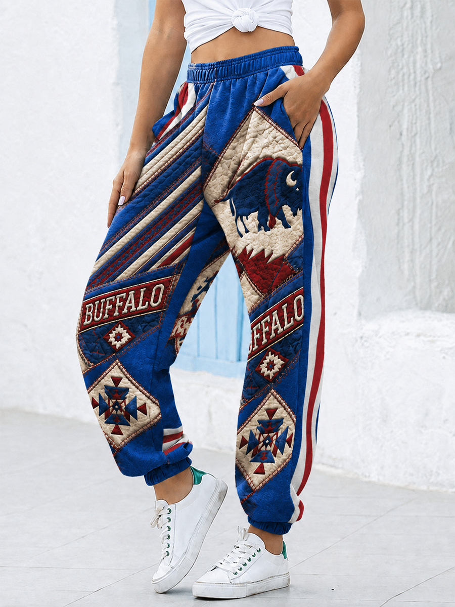 Women's Football Lover Bulls BUF Art Printed Sweatpants gracestitchs