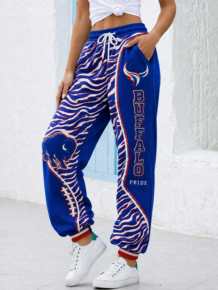 Women's Football Lover Bulls BUF Art Printed Sweatpants gracestitchs