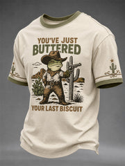 Men's You’ve Just Buttered Your Last Biscuit Print Casual Tee gracestitchs