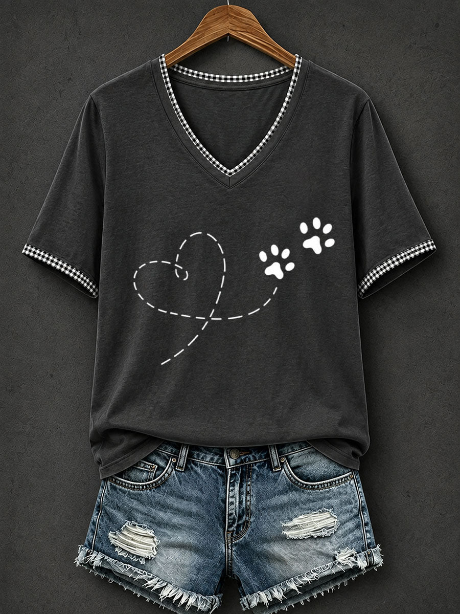 Women's Line Art Paw T-Shirt gracestitchs