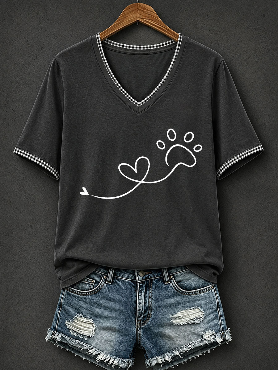 Women's Line Art Paw T-Shirt gracestitchs