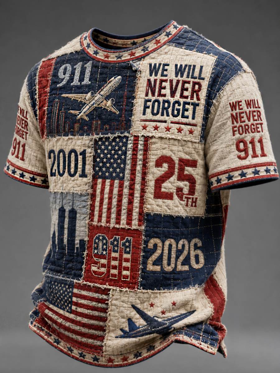 Men's We Will Never Forget 9 11 September 11 T-shirt gracestitchs