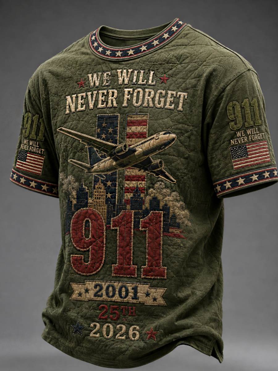 Men's We Will Never Forget 9 11 September 11 T-shirt gracestitchs