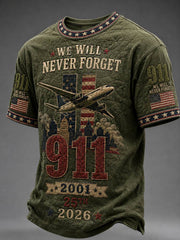Men's We Will Never Forget 9 11 September 11 T-shirt gracestitchs