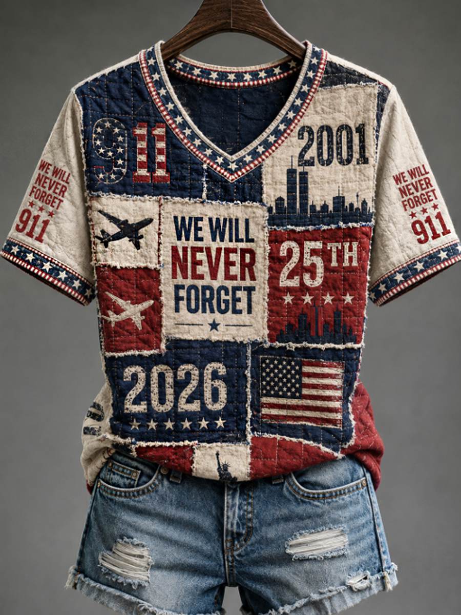 Women's We Will Never Forget 9 11 September 11 T-shirt gracestitchs