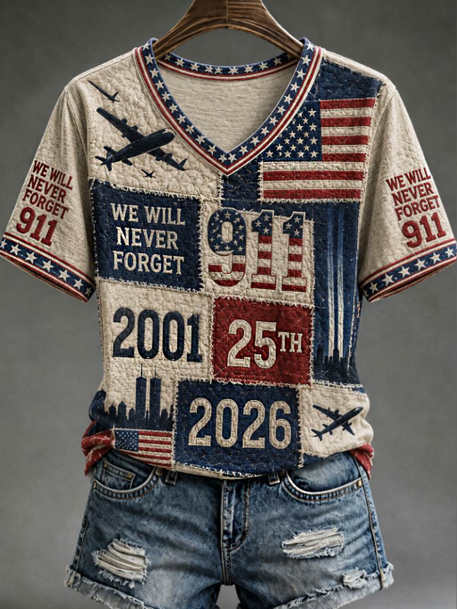 Women's We Will Never Forget 9 11 September 11 T-shirt gracestitchs