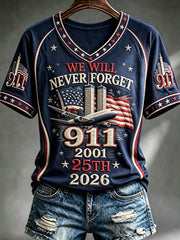 Women's We Will Never Forget 9 11 September 11 T-shirt gracestitchs