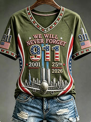 Women's We Will Never Forget 9 11 September 11 T-shirt gracestitchs