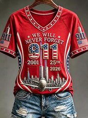 Women's We Will Never Forget 9 11 September 11 T-shirt gracestitchs