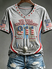 Women's We Will Never Forget 9 11 September 11 T-shirt gracestitchs