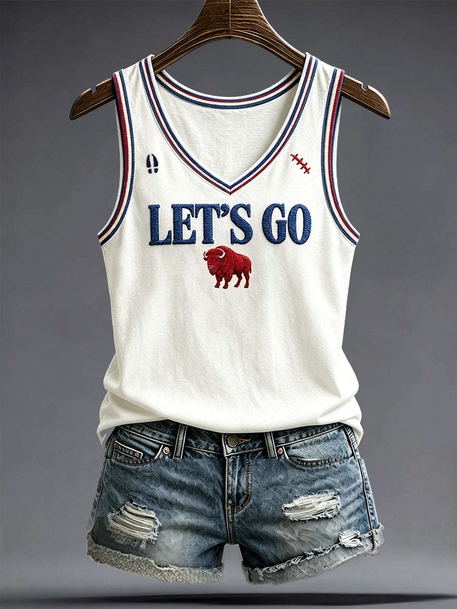 Women's Football Lover Bulls BUF Art Printed Tank Tops gracestitchs