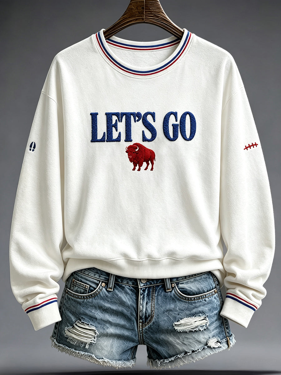 Women's Football Lover Bulls BUF Art Printed Sweatshirt gracestitchs