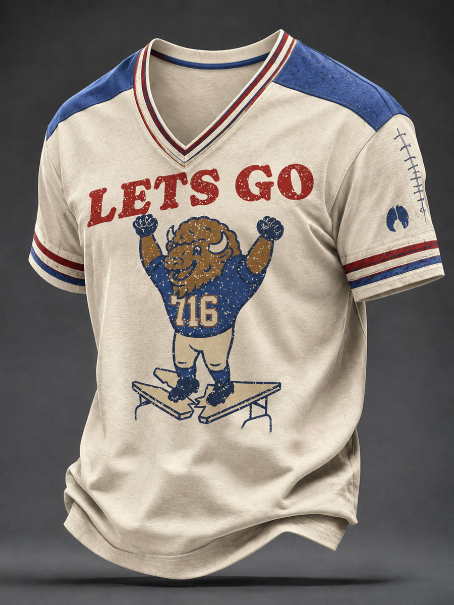 Men's Football Lover Bulls BUF Art Printed T-shirt gracestitchs