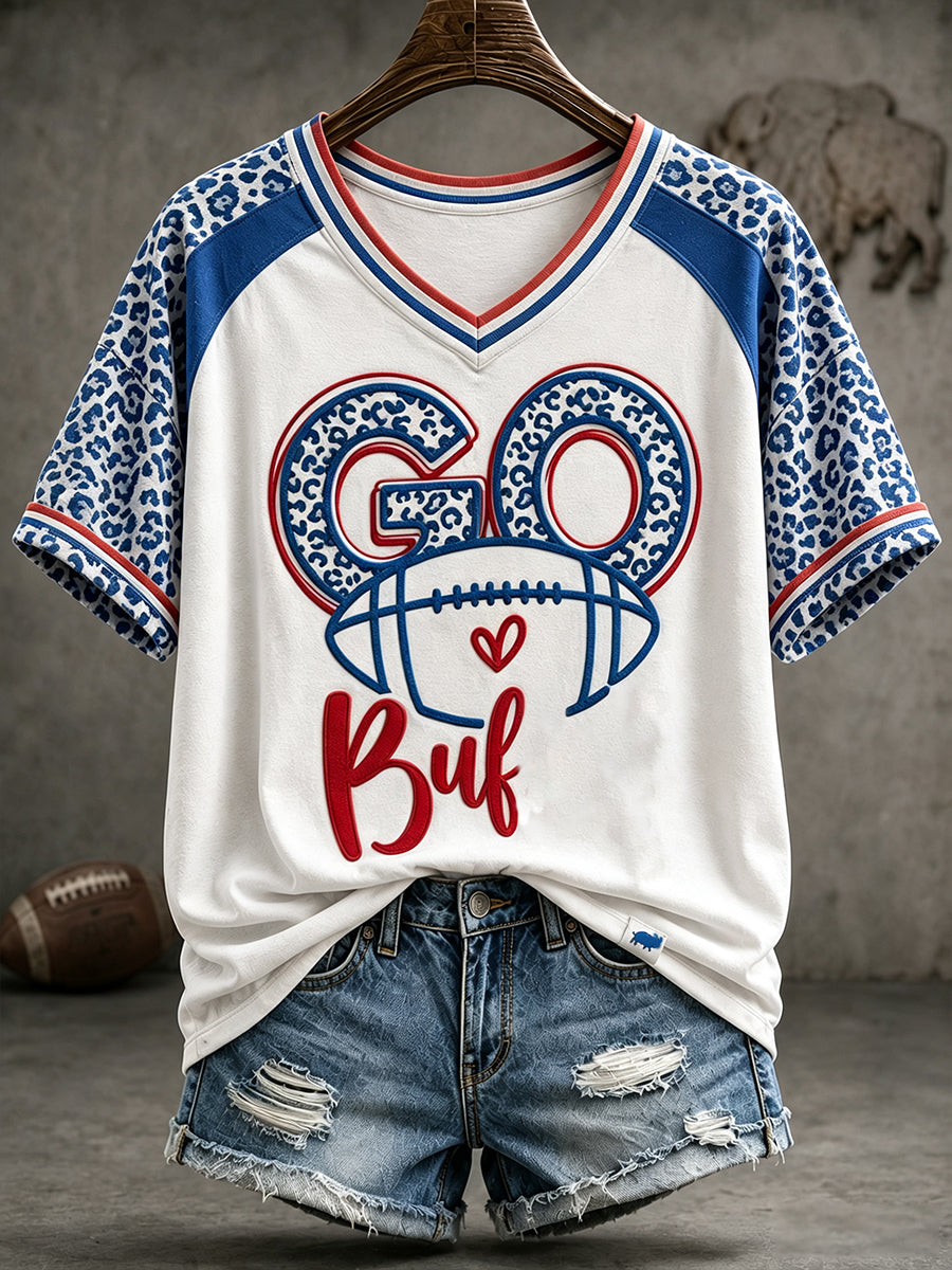 Women's Football Lover Bulls BUF Art Printed T-shirt gracestitchs