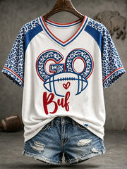 Women's Football Lover Bulls BUF Art Printed T-shirt gracestitchs