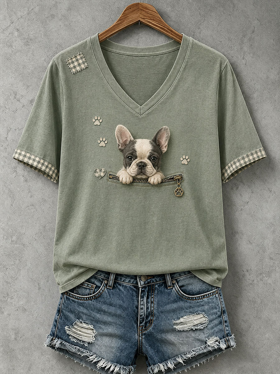 Women's Lovely French Bulldog T-Shirt gracestitchs