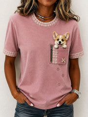 Women's Lovely Corgi T-Shirt gracestitchs