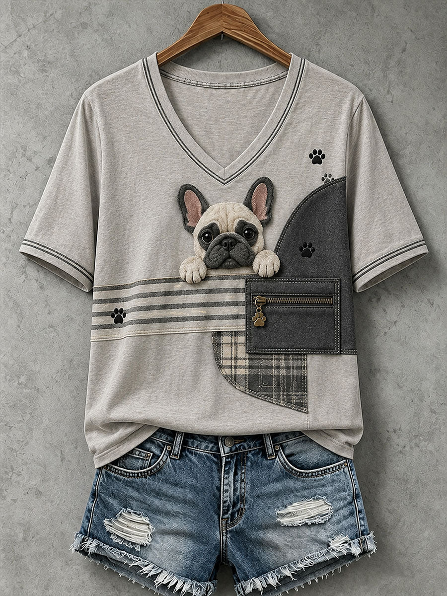 Women's Lovely French Bulldog T-Shirt gracestitchs