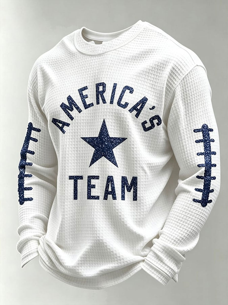 Men's American's Team Waffle Long Sleeve T-Shirt gracestitchs