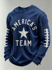 Men's American's Team Waffle Long Sleeve T-Shirt gracestitchs