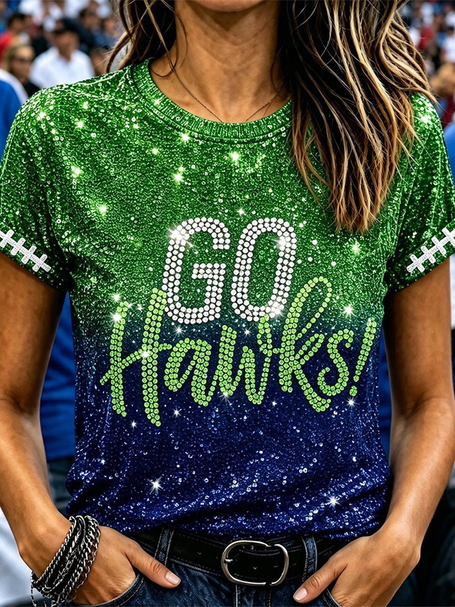 Women's Football Gameday Sporty Short-Sleeve T-Shirt gracestitchs
