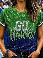 Women's Football Gameday Sporty Short-Sleeve T-Shirt gracestitchs