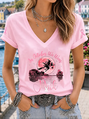 Women's In October We Wear Pink Short-sleeved T-shirt gracestitchs