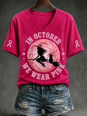 Women's In October We Wear Pink Short-sleeved T-shirt gracestitchs