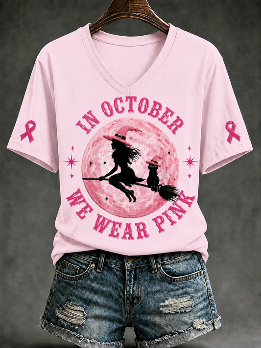 Women's In October We Wear Pink Short-sleeved T-shirt gracestitchs